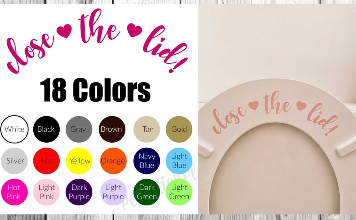 Close The Lid Sticker Toilet Bowl Sticker Close The Lid Etsy