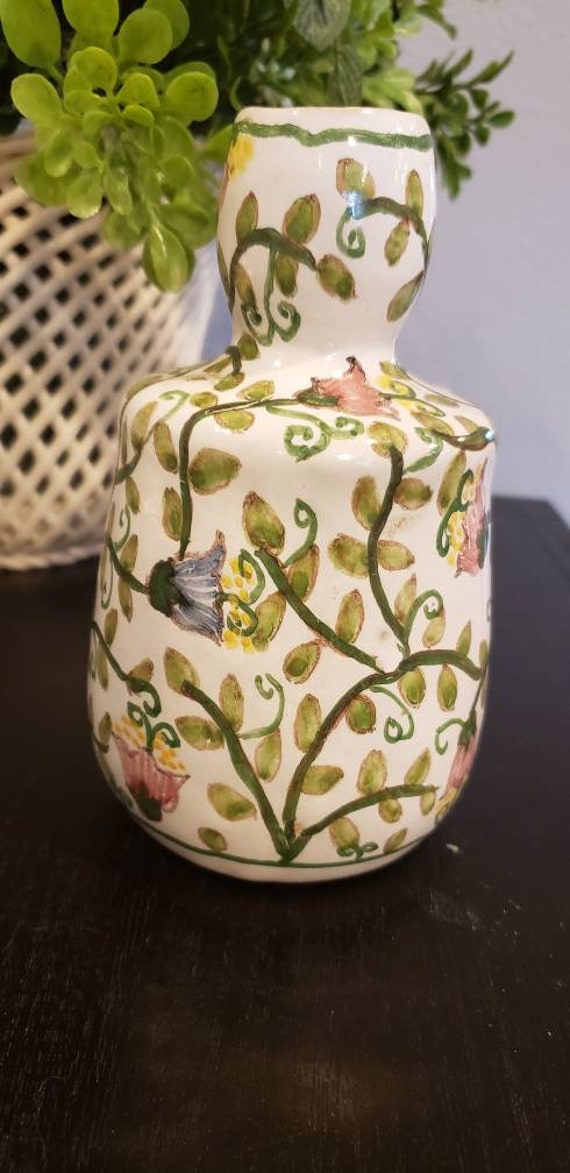 Vintage FFA Malveira Hand Painted Candle Holder Hand Signed