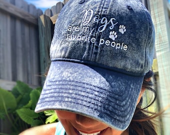 Dogs are My Favorite People Vintage Cotton Twill Adjustable Cap