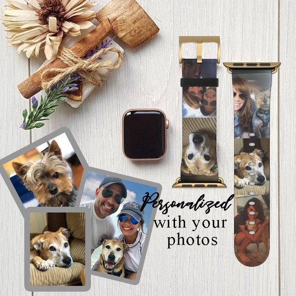 Personalized  Apple Watch Band with your Photos -  38, 40, 42 or 44 mm options