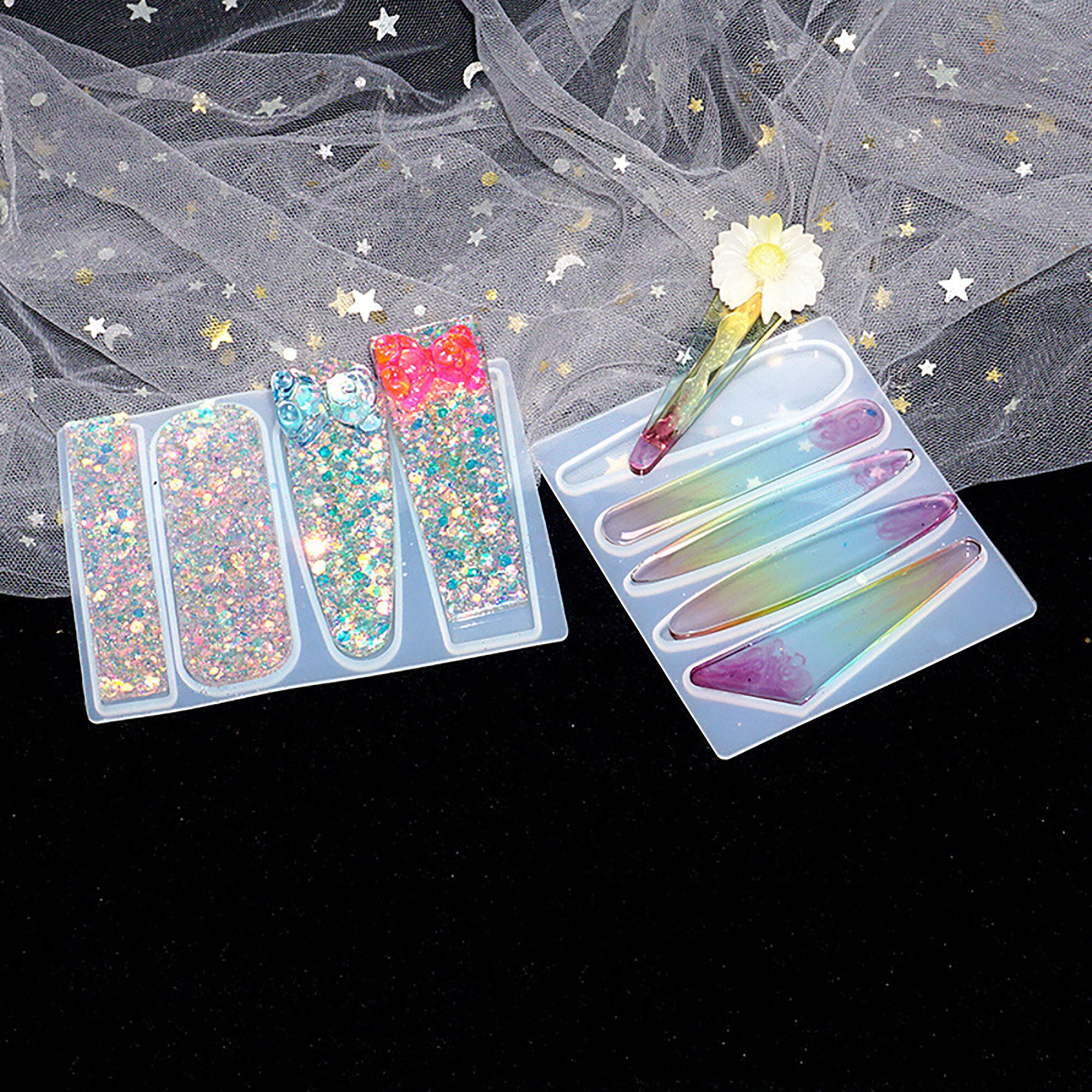 Hair Clip Resin Hair Pin Silicone Mold Epoxy Resin Molds Etsy
