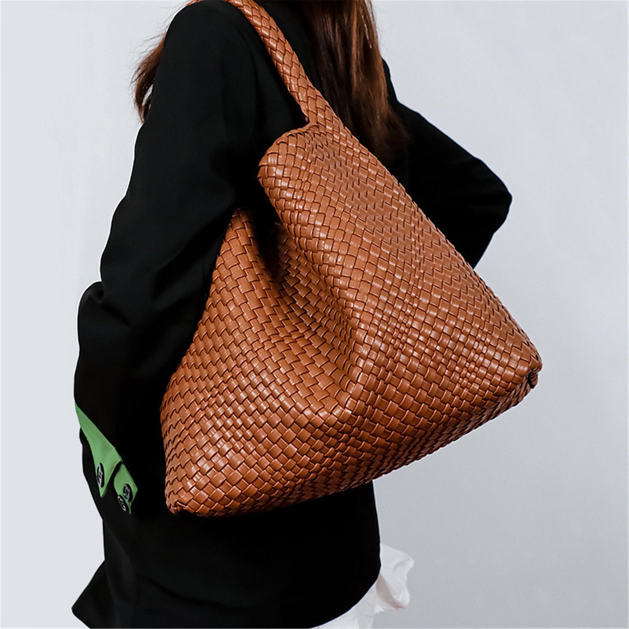 Woven Leather Tote