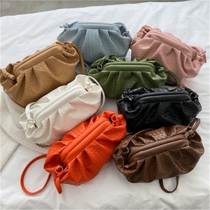 Women Handbag And Purse Fashion Woven Handle Drawstring Clutches Pure Color  Cute Small Hand Bags For Women 2022 New Fashion Bag