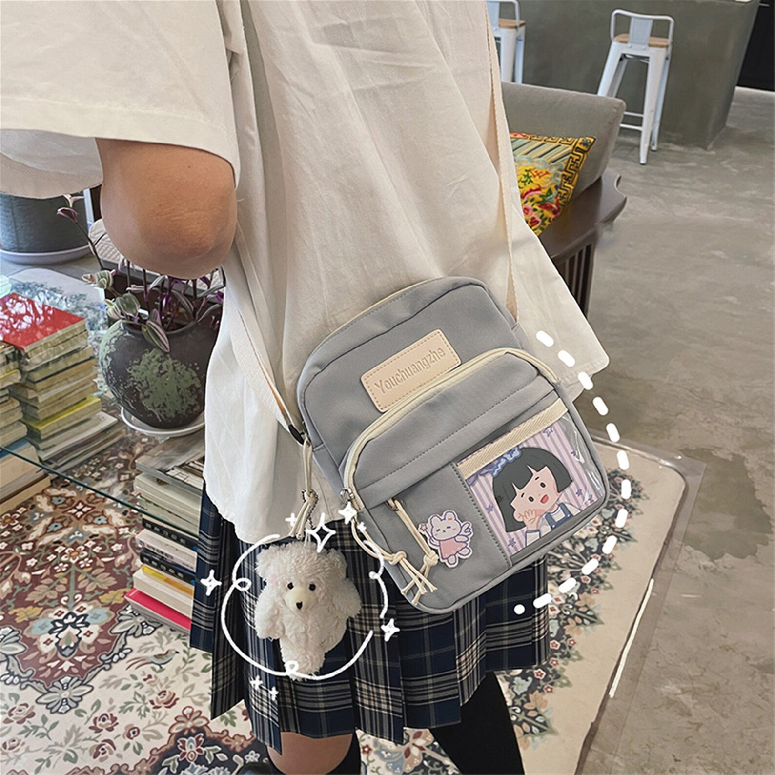 Nylon Crossbody Bag Kawaii Ita Bag Cute Shoulder Bag Etsy