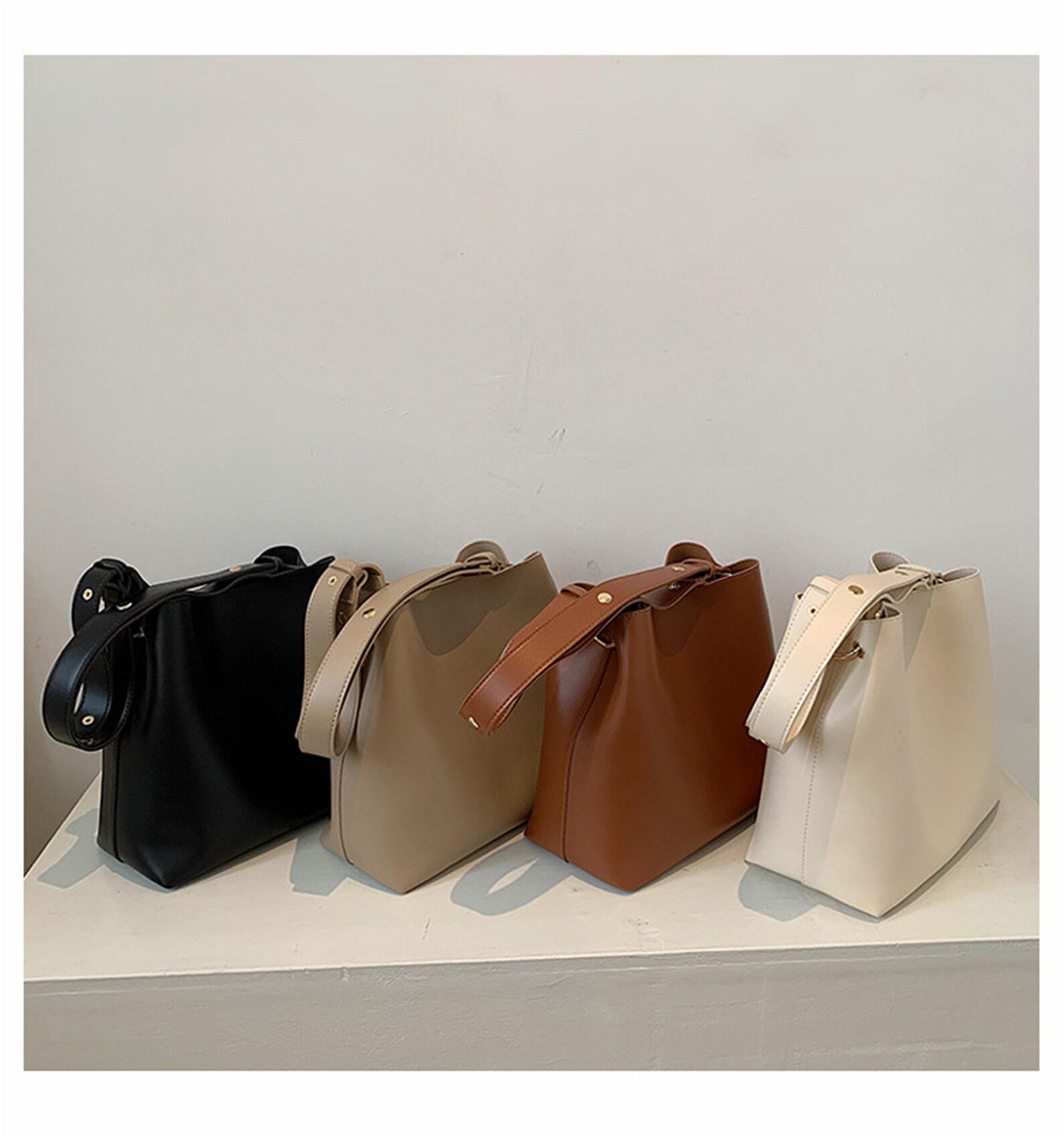 Buckets Bags Crossbody Bag Shoulder Bags Solid Colors Bags - Etsy