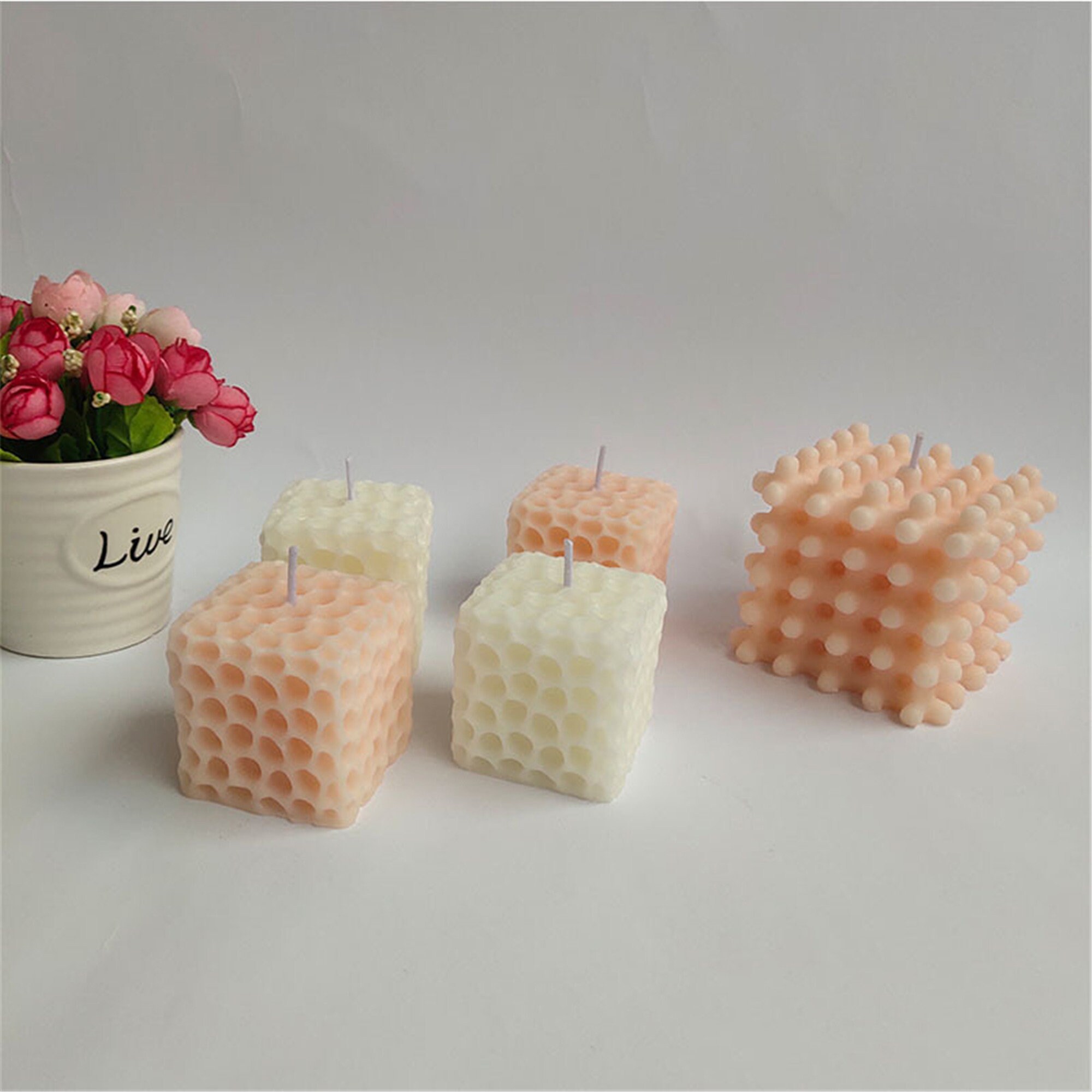 Square Candle Mold Cube Silicone Candle Mold Etsy