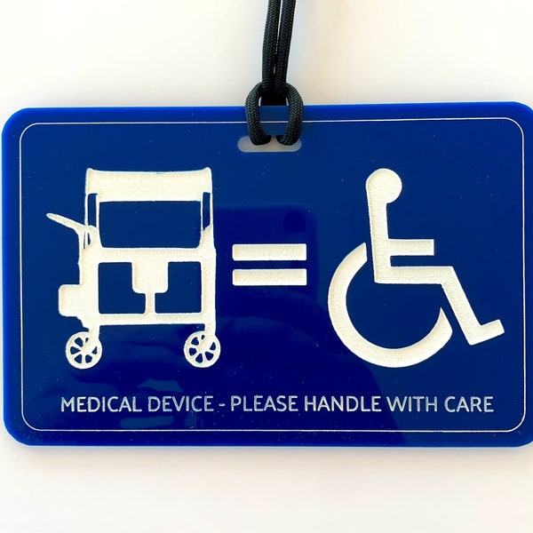 WonderFold Wagon Wheelchair Tag, Wagon Equals Wheelchair, Customizable Stroller Tag