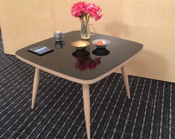 1/6 Scale Square Dining TABLE (only), Mid Century Modern Mini for Action Figure Doll or Barbie Diorama (black laminate top unpainted bottom)