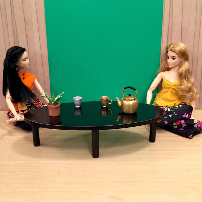 1/6 Scale Oval COFFEE TABLE only Mid Century Modern Mini Etsy