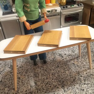 1/6 Scale CUTTING BOARD, Light Wood Baking Cheese Board, Kitchen Accessory Mini for Action Figure Doll or Barbie Diorama (in 5 variations)