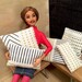 SET of 1/6 Scale PILLOWS (only), Dots & Stripes Pattern Modern Cotton Throw Cushions for Action Figures Dolls Barbie Diorama (various sizes) 