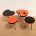 1/6 Scale Orange & Black Halloween TABLES, Mid Century Modern for Action Figures Dolls or Barbie Diorama (choose from 2 styles / colors) 