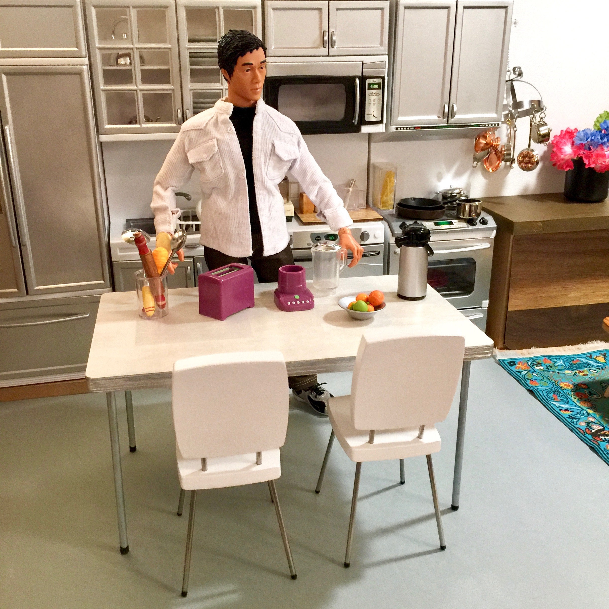 1/6 Scale Dining TABLE only Vintage-white Retro Mid Century | Etsy