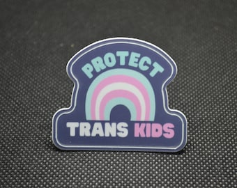 Protect Trans Kids Sticker: Rainbow Pride LGBTQ Vinyl Decal