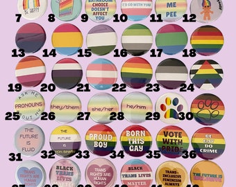 Pride Buttons: Build Your Own LGBTQ Pinback Button Set