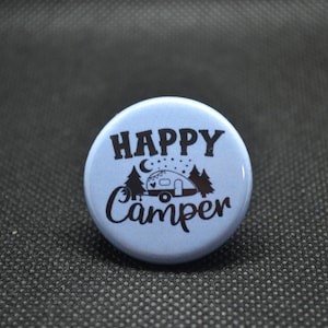 happy camper button, camp life buttons, camp van buttons, camping buttons, nature buttons, mountain pin, nature pin, camping pin, outdoors