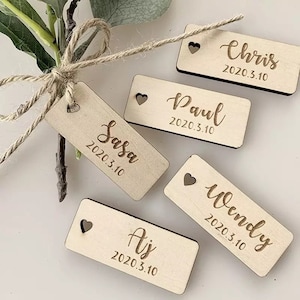 150 pièces/100 pièces/50 pièces nom d'invité personnalisé carte de table en bois décoration carte de Table de mariage étiquette en bois personnalisée étiquette Table de mariage
