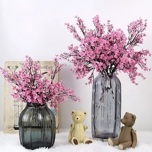 Cherry Blossoms Artificial Flowers Baby's Breath Gypsophila Fake Flowers DIY Wedding Decoration Home Bouquet Faux Flowers Branch