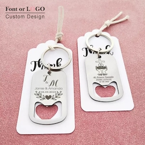 70pc 50pc 20pc Personalized Wedding Party Favors Custom Keychain Bottle Opener Souvenir Key Holder Wedding Gift For Guests