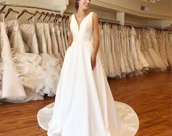 Custom Simple Wedding Minimalist Dresses Size-Inclusive Pinterest Dupe Cheap Under 500 Long Sleeves