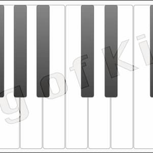 Printable 24 key Piano 2 Octave Keyboard , Music Theory Visual Aid, Teacher Resource, Instant Download SVG PNG Real Scale piano key notes