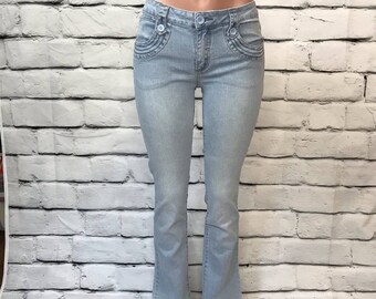 Vintage Y2K Light Wash Low Rise Flare Jeans