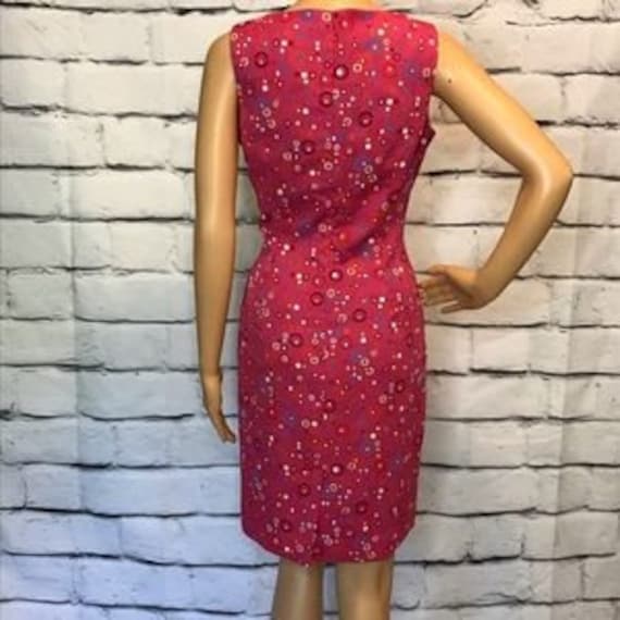 Vintage 90s Y2K Pink Geometric Sheath Dress - image 3