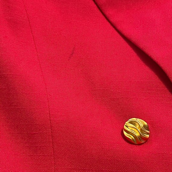 Vintage 90s Hot Pink Double Breasted Gold Button … - image 6