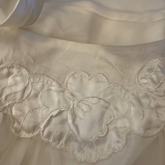 Vintage 60s White Poly Chiffon Babydoll Chemise N… - image 5