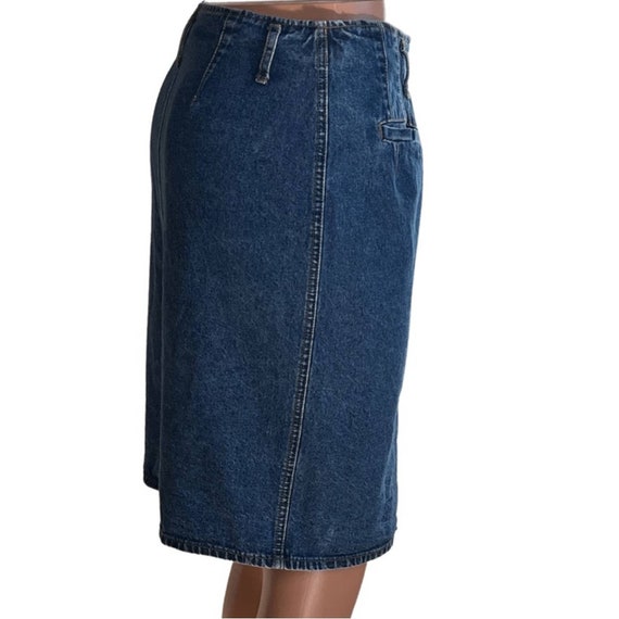 Vintage 90s Button Front Denim Mini Skirt - image 2