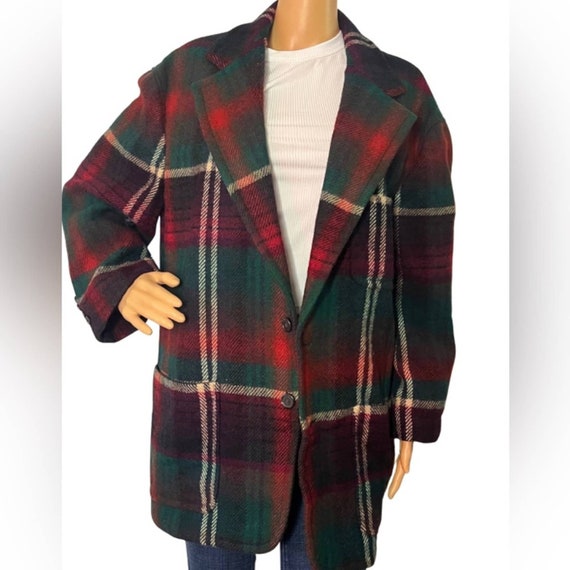 Vintage 70s Ralph Lauren Tartan Plaid Wool Over C… - image 2