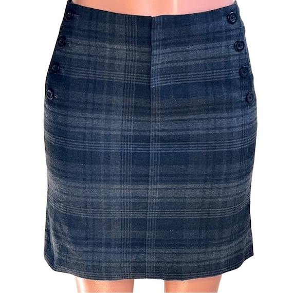 Vintage Y2K Gap Charcoal Gray Plaid Mini Skirt, Cu