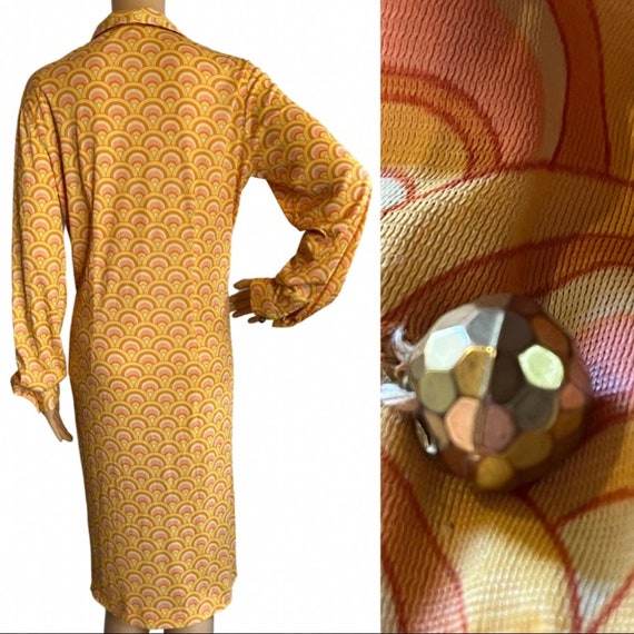 Vintage 60s 70s Mod Psychedelic Groovy Shirt Dress - image 3