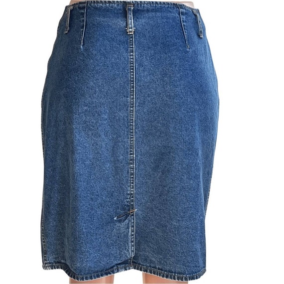 Vintage 90s Button Front Denim Mini Skirt - image 3