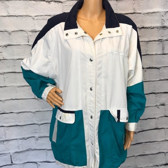 Women's Vintage 90s Nautical Anorak Jacket, 90s C… - image 1