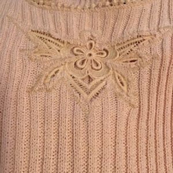 Vintage 60s Peach Knit Maxi Dress - image 3