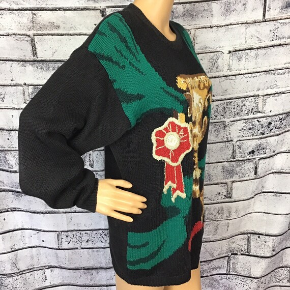 Vintage 80s 90s Chunky Equestrian Sweater - image 2