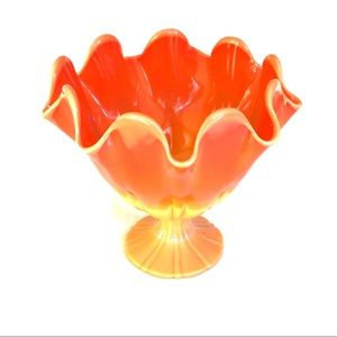 Vintage Mid Century Orange Vase Etsy