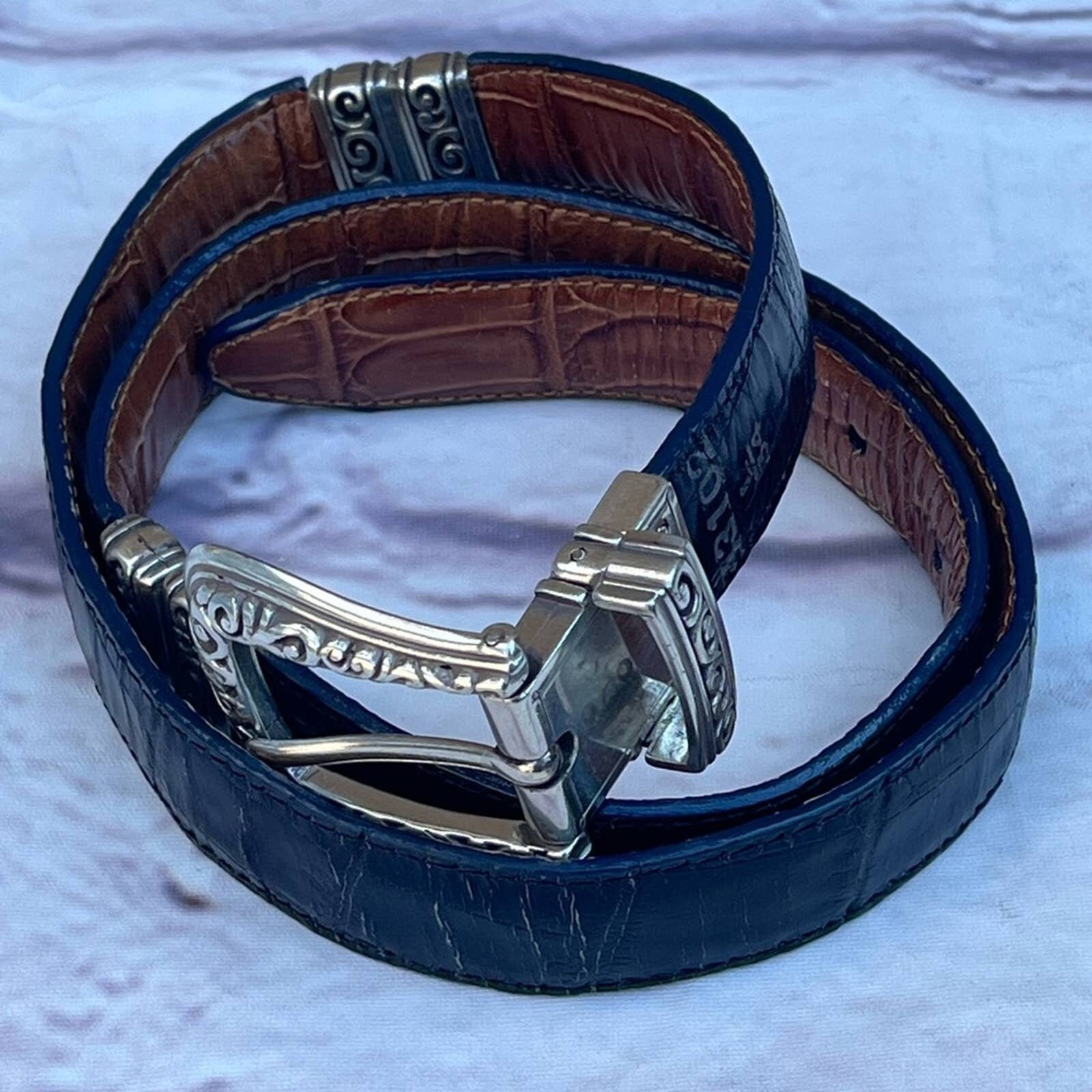 Vintage 90s Reversible Black Brown Leather Ornate Belt - Etsy