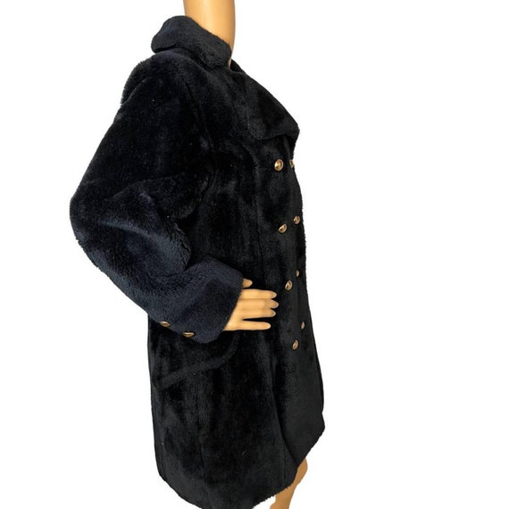 Vintage 60s faux fur Double Breasted Pea Coat - image 2