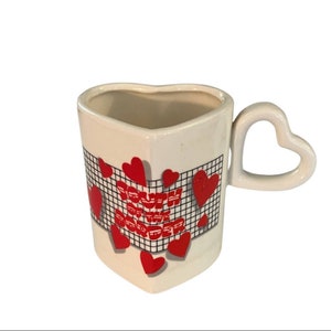 Vintage 80s Geometric Heart South of the Border Novelty Coffee Mug