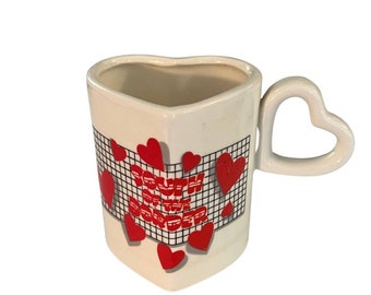 Vintage anni '80 Cuore geometrico a sud del confine Novità tazza da caffè