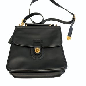 Vintage 90s Genuine COACH Willis Black leather shoulder bag