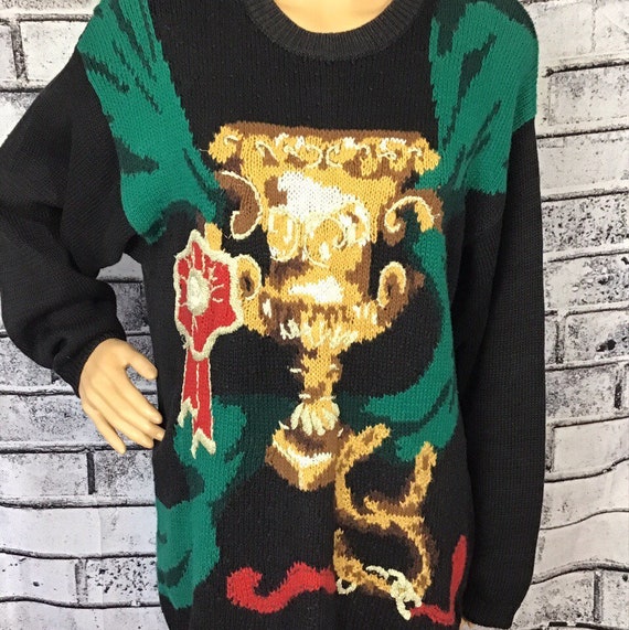 Vintage 80s 90s Chunky Equestrian Sweater