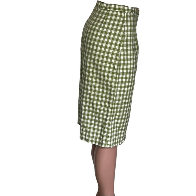 Vintage 50s Handmade Check Plaid Pencil Skirt/ Imperfect Vintage Skirt/ Handmade Vintage Skirt/ 40s Skirt/ 50s Skirt image 2