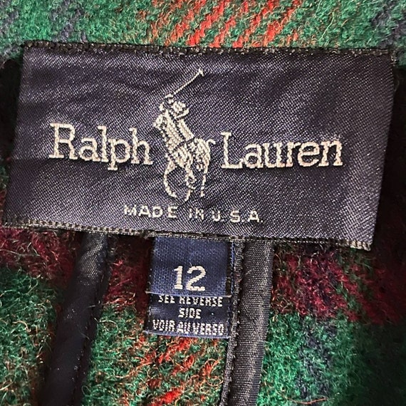 Vintage 70s Ralph Lauren Tartan Plaid Wool Over C… - image 9