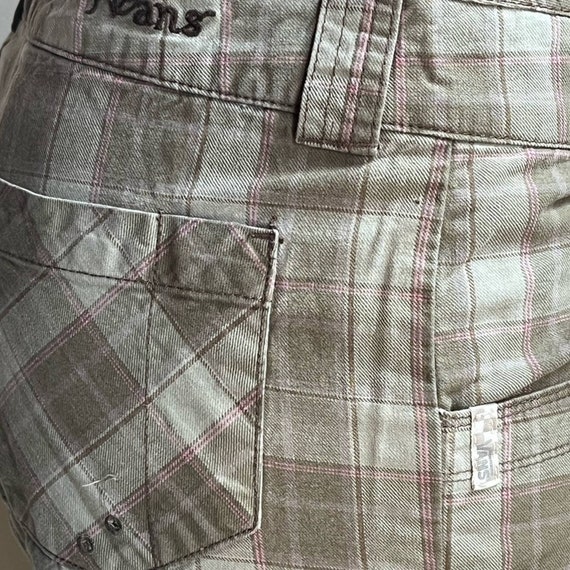 Vintage y2k Vans  Army Green Plaid Cropped Pants - image 7