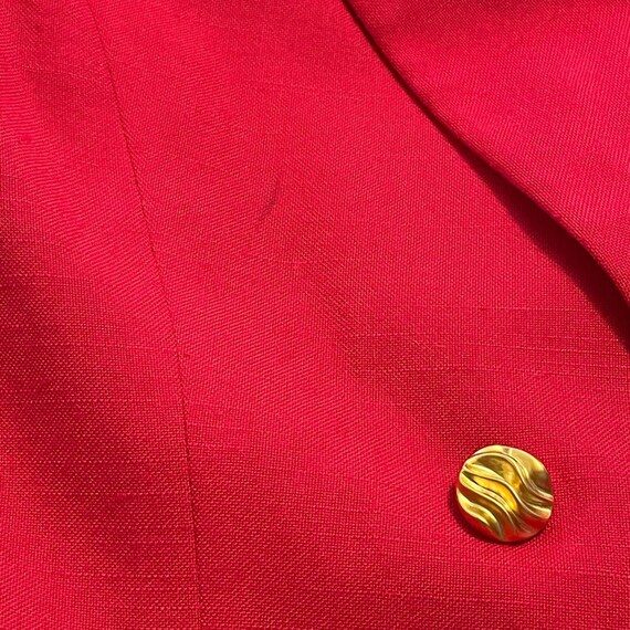 Vintage 90s Hot Pink Double Breasted Gold Button … - image 7