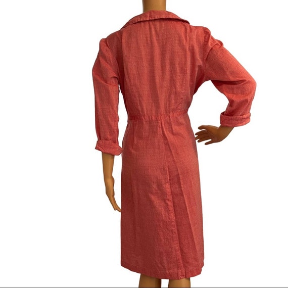 Vintage 40s 50s Red long sleeve midi dress - image 3