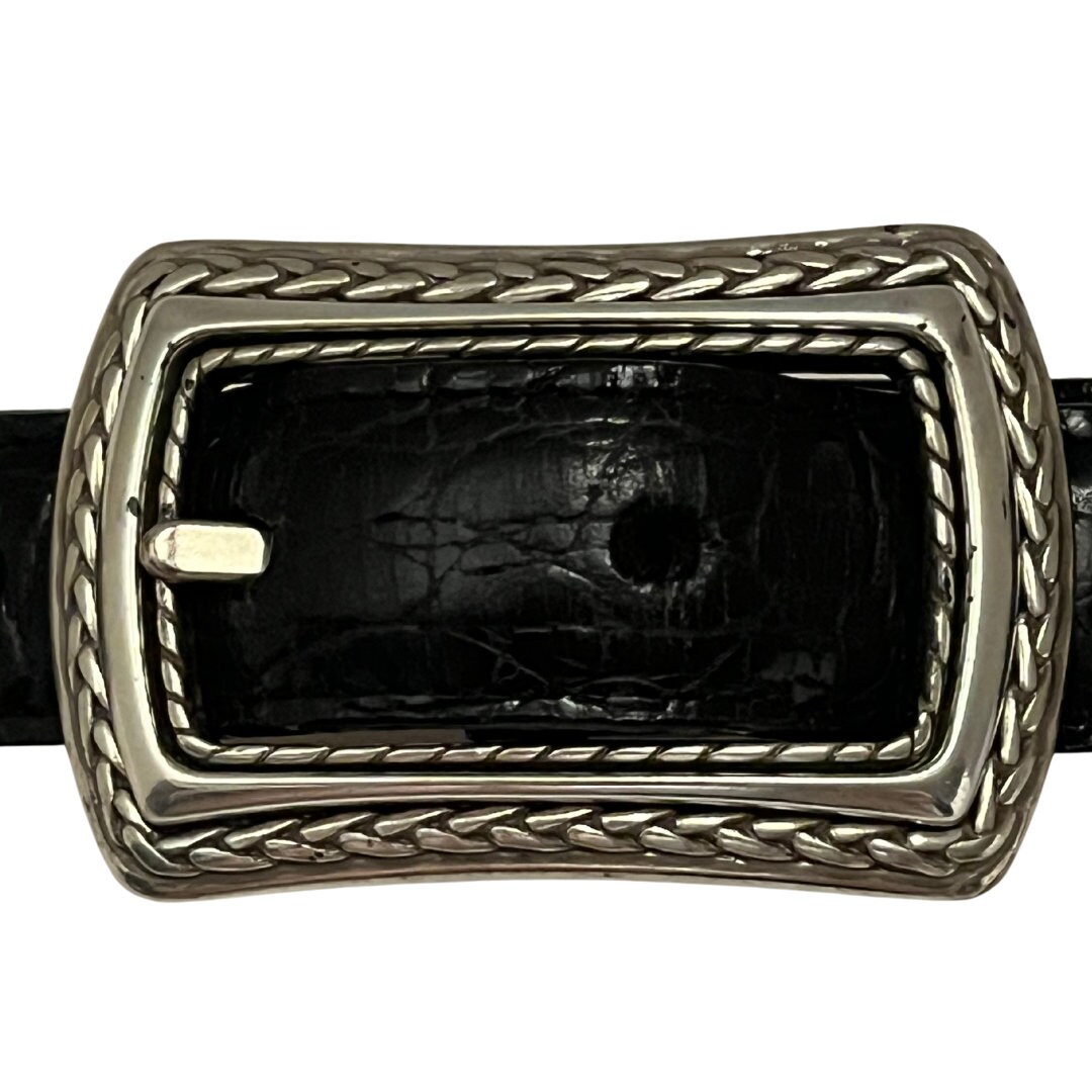 Vintage Brighton Belt Black Brown Reversible Crocodile Leather L 34 #43102 EUC Reversible Croco Belt - Brighton main image 3